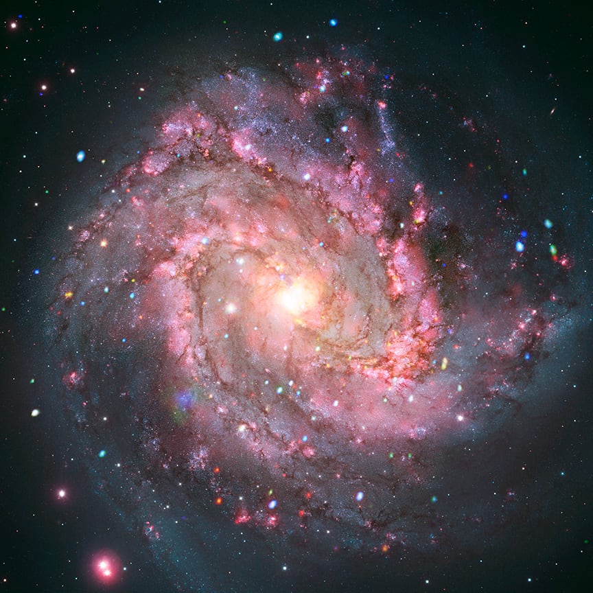 A swirling hot pink galaxy