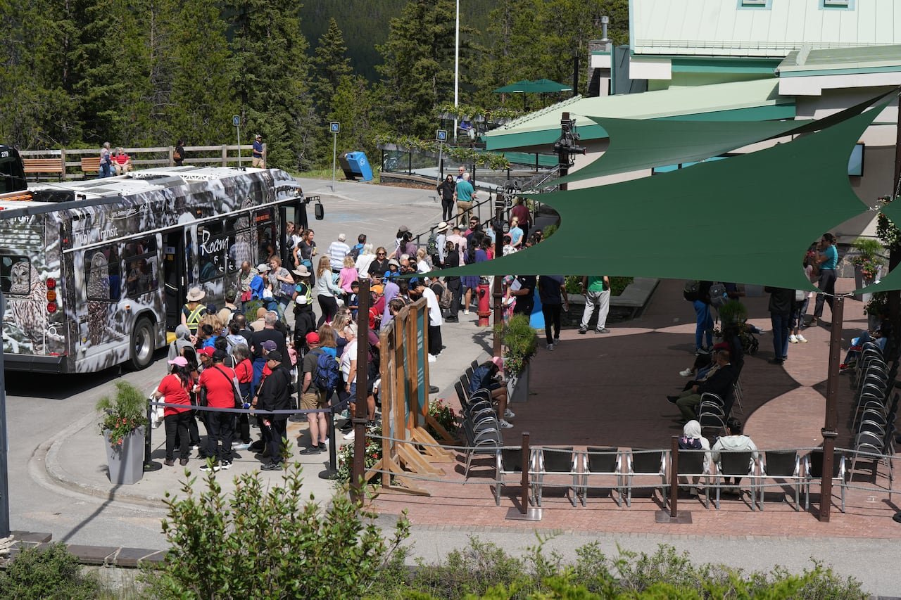 People getting ready to board a bus.