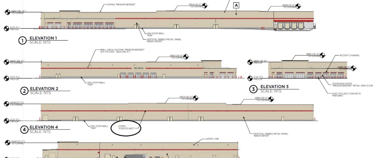 default-138 A drawing showing a series of two-dimensional sketches of what appears to be a Costco.