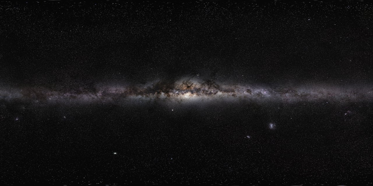 default-158 A panoramic of the Milky Way shows a large collection of stars.